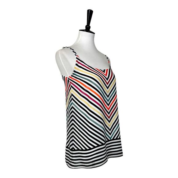 Cabi Tank Top #5043 Black White Pink Chevron Stripe Linea Tank Women’s Size XS - Picture 2 of 13